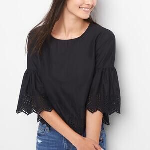 Gap Bell Sleeve Eyelet Top, size large